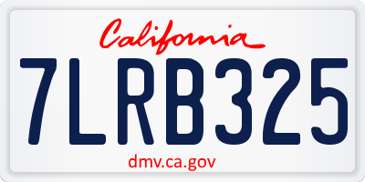 CA license plate 7LRB325