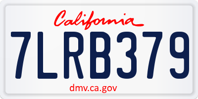 CA license plate 7LRB379