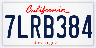 CA license plate 7LRB384