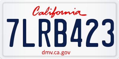 CA license plate 7LRB423