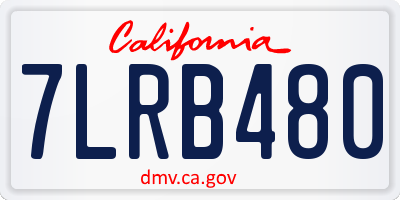 CA license plate 7LRB480
