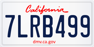 CA license plate 7LRB499