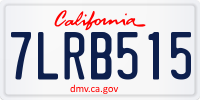 CA license plate 7LRB515