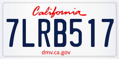 CA license plate 7LRB517