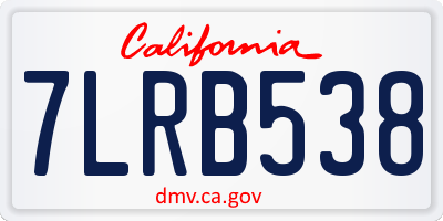 CA license plate 7LRB538
