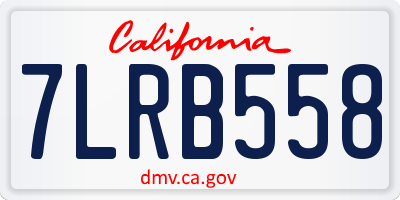 CA license plate 7LRB558