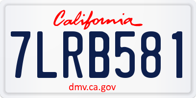 CA license plate 7LRB581
