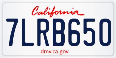 CA license plate 7LRB650