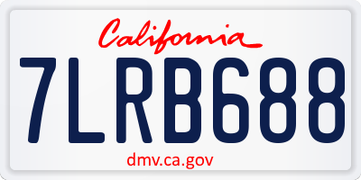 CA license plate 7LRB688