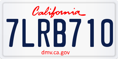 CA license plate 7LRB710
