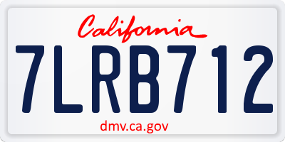 CA license plate 7LRB712