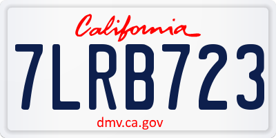 CA license plate 7LRB723