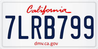 CA license plate 7LRB799