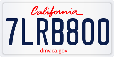 CA license plate 7LRB800
