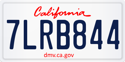 CA license plate 7LRB844
