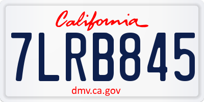 CA license plate 7LRB845
