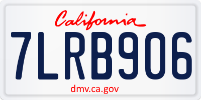 CA license plate 7LRB906