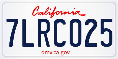 CA license plate 7LRC025
