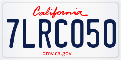 CA license plate 7LRC050