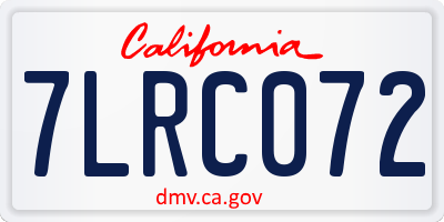 CA license plate 7LRC072