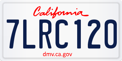 CA license plate 7LRC120