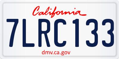 CA license plate 7LRC133
