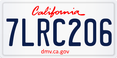 CA license plate 7LRC206