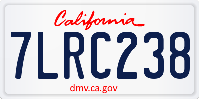 CA license plate 7LRC238