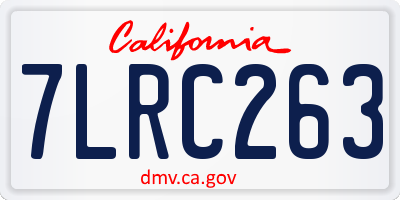 CA license plate 7LRC263