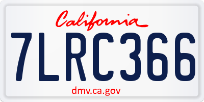 CA license plate 7LRC366