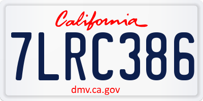 CA license plate 7LRC386