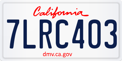 CA license plate 7LRC403