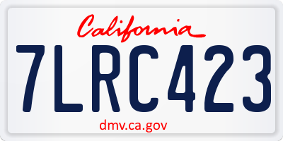 CA license plate 7LRC423