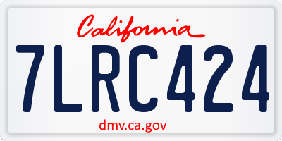 CA license plate 7LRC424