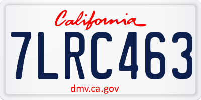 CA license plate 7LRC463