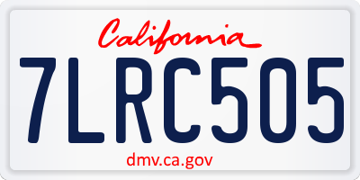 CA license plate 7LRC505