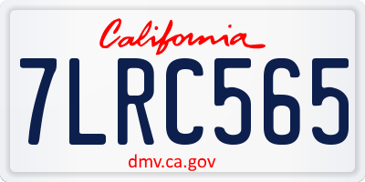 CA license plate 7LRC565