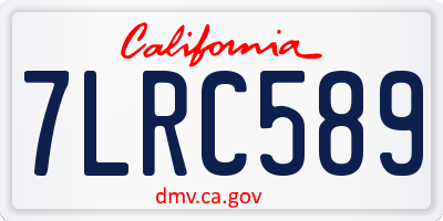 CA license plate 7LRC589