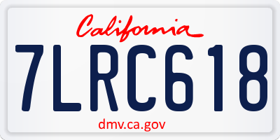 CA license plate 7LRC618