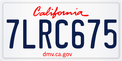 CA license plate 7LRC675