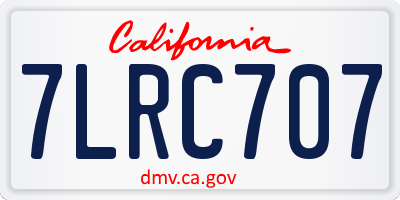 CA license plate 7LRC707