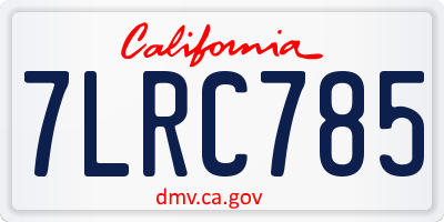 CA license plate 7LRC785