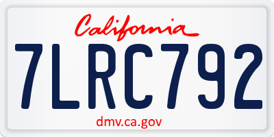 CA license plate 7LRC792
