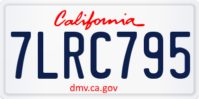 CA license plate 7LRC795