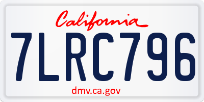 CA license plate 7LRC796