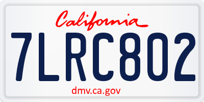 CA license plate 7LRC802