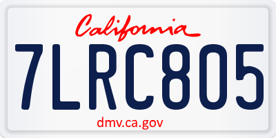 CA license plate 7LRC805