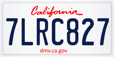 CA license plate 7LRC827