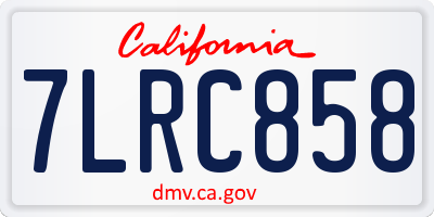CA license plate 7LRC858