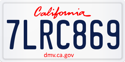 CA license plate 7LRC869